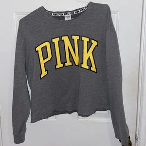 Cropped Pink VS Fleece Lined sweater